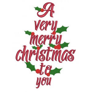 A Very Merry Christmas To You Filled Machine Embroidery Design Digitized Pattern